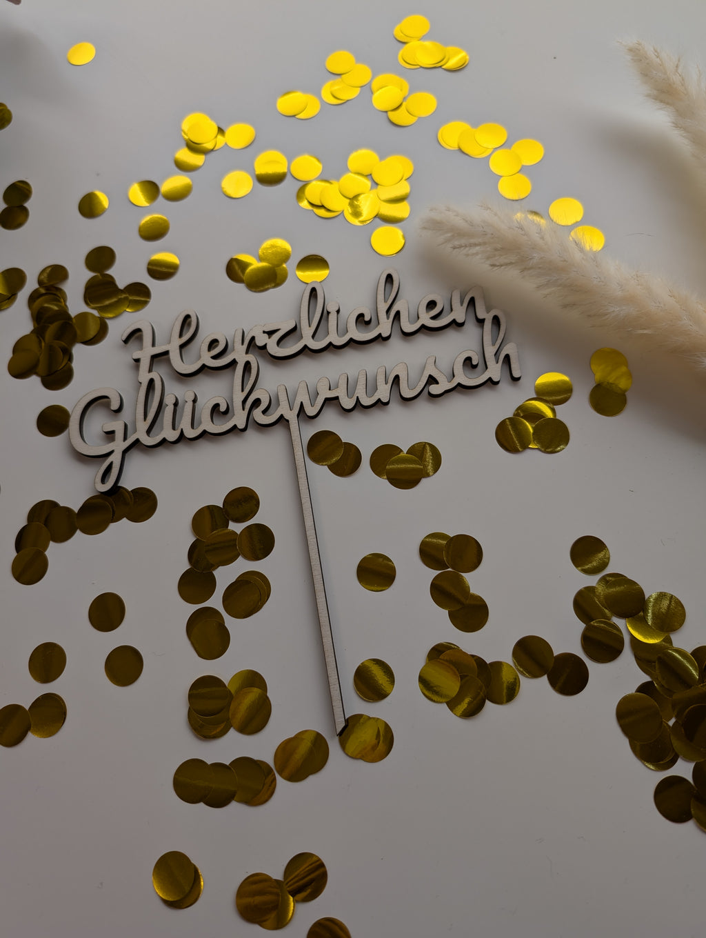 Elegant wooden cake topper, Happy Birthday