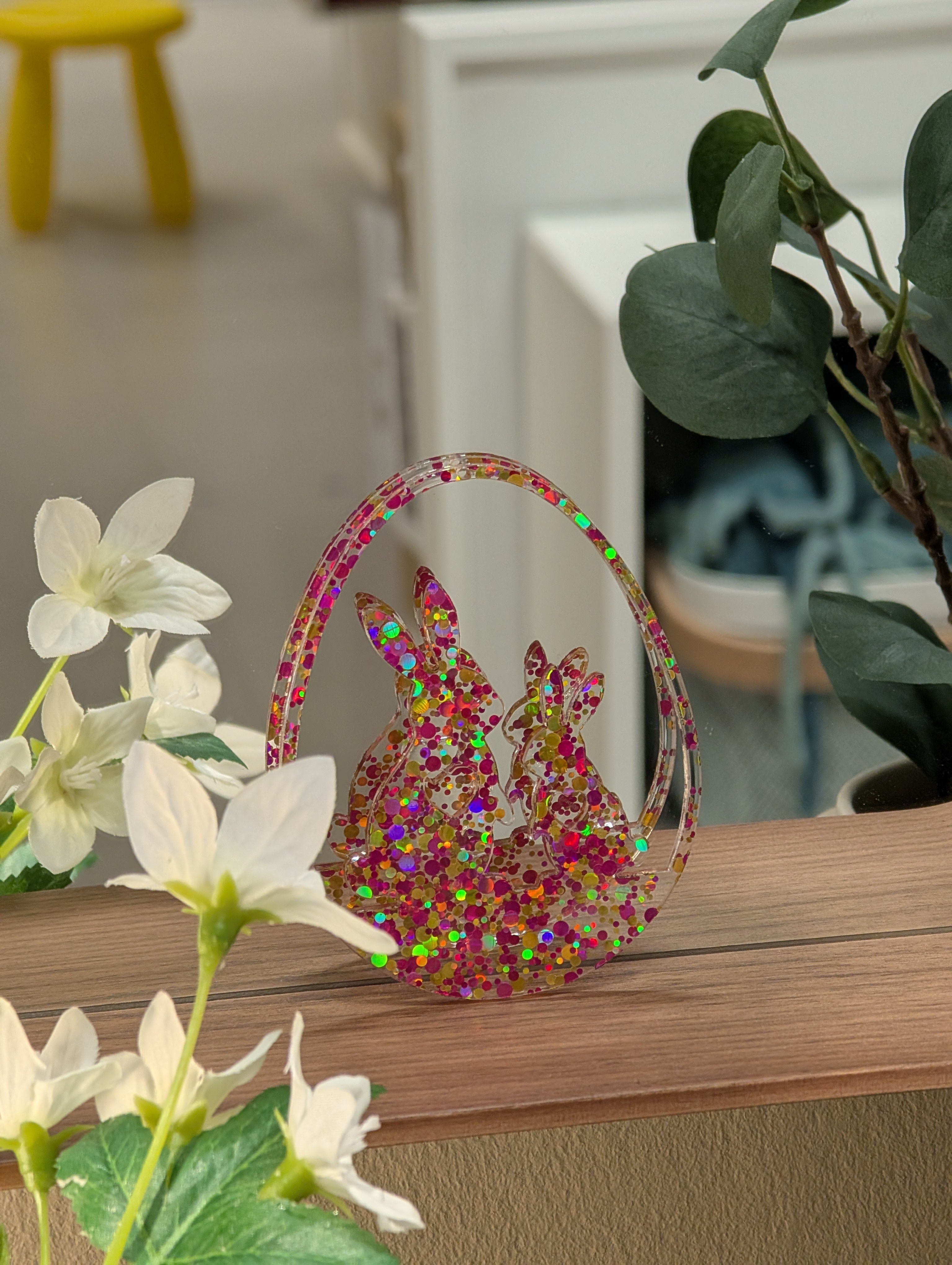 Osterdekoration Zwei Hässchen