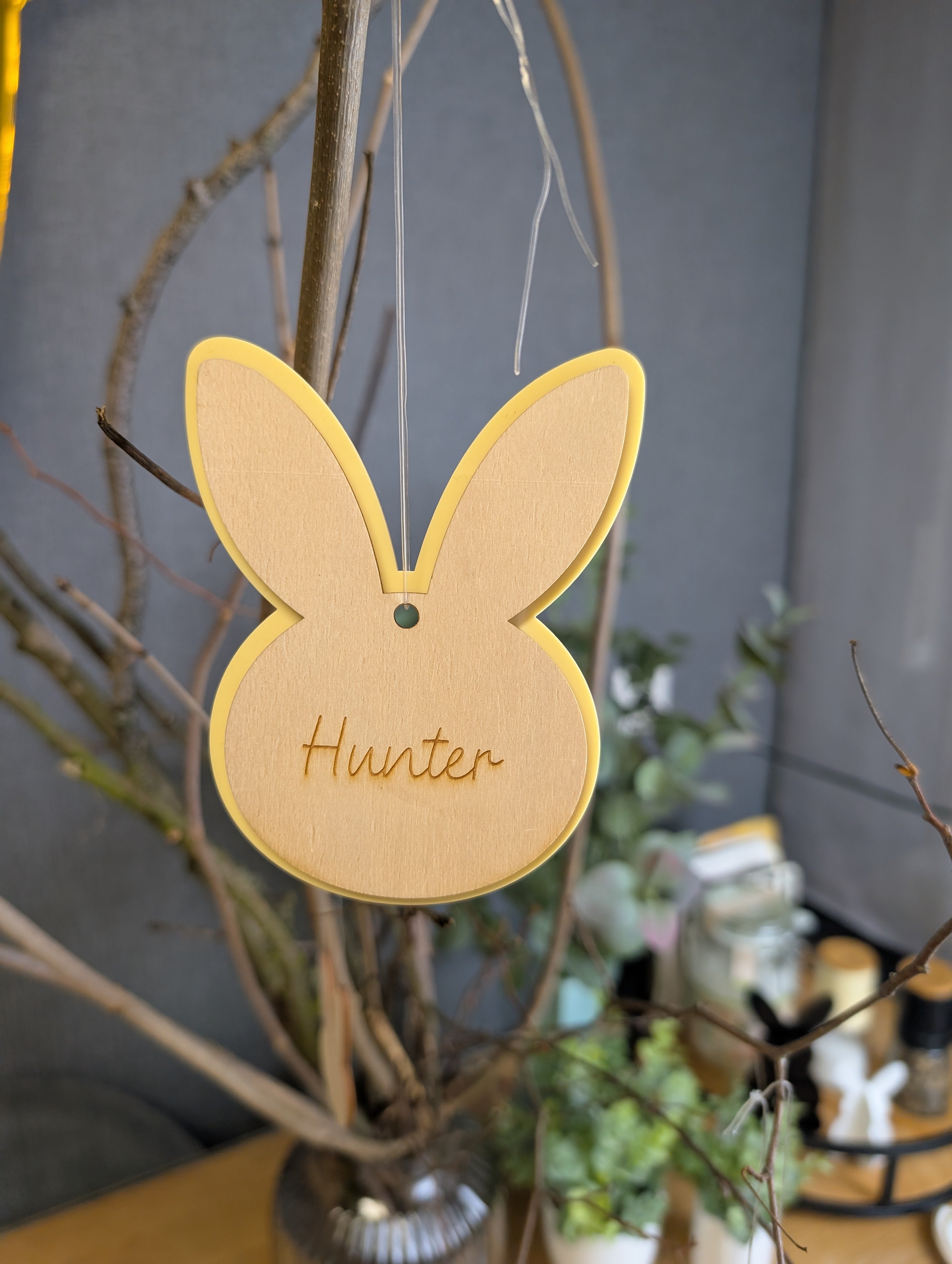 Personalisierter Hasen-Anhänger „Duo-Layer“