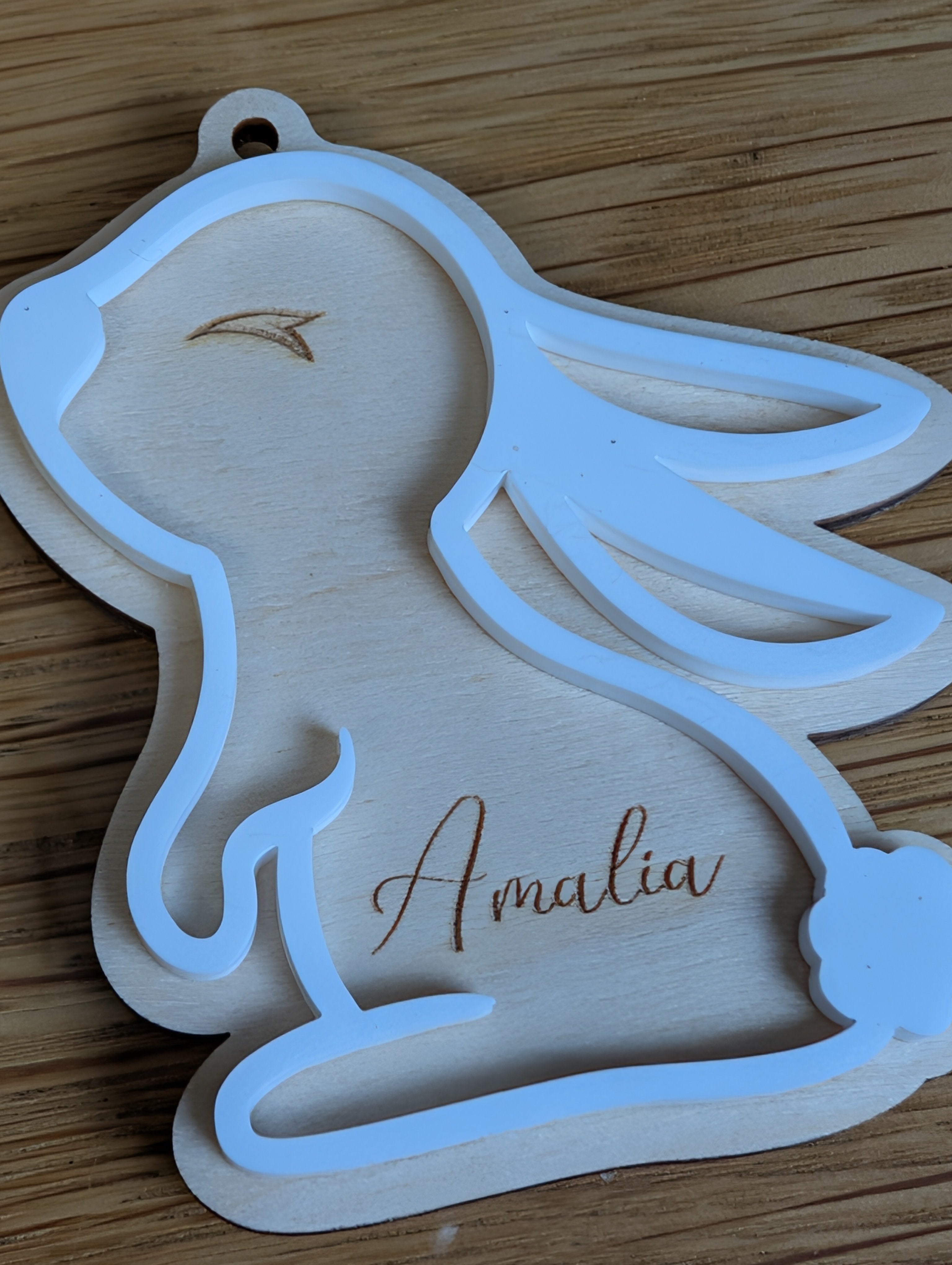 Personalisierter Hasen-Anhänger „Schlummerhase“ | 3D-Optik