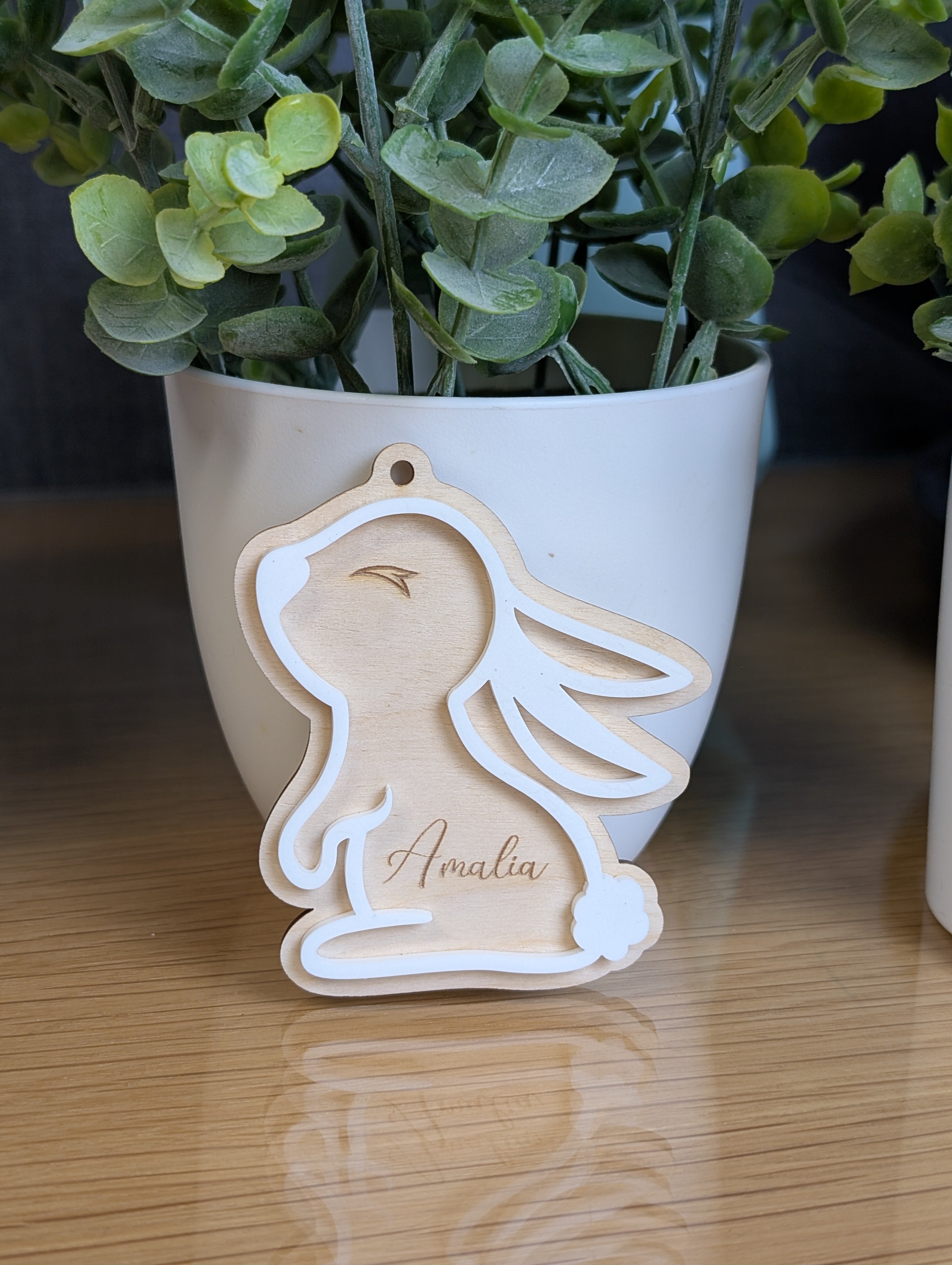 Personalisierter Hasen-Anhänger „Schlummerhase“ | 3D-Optik