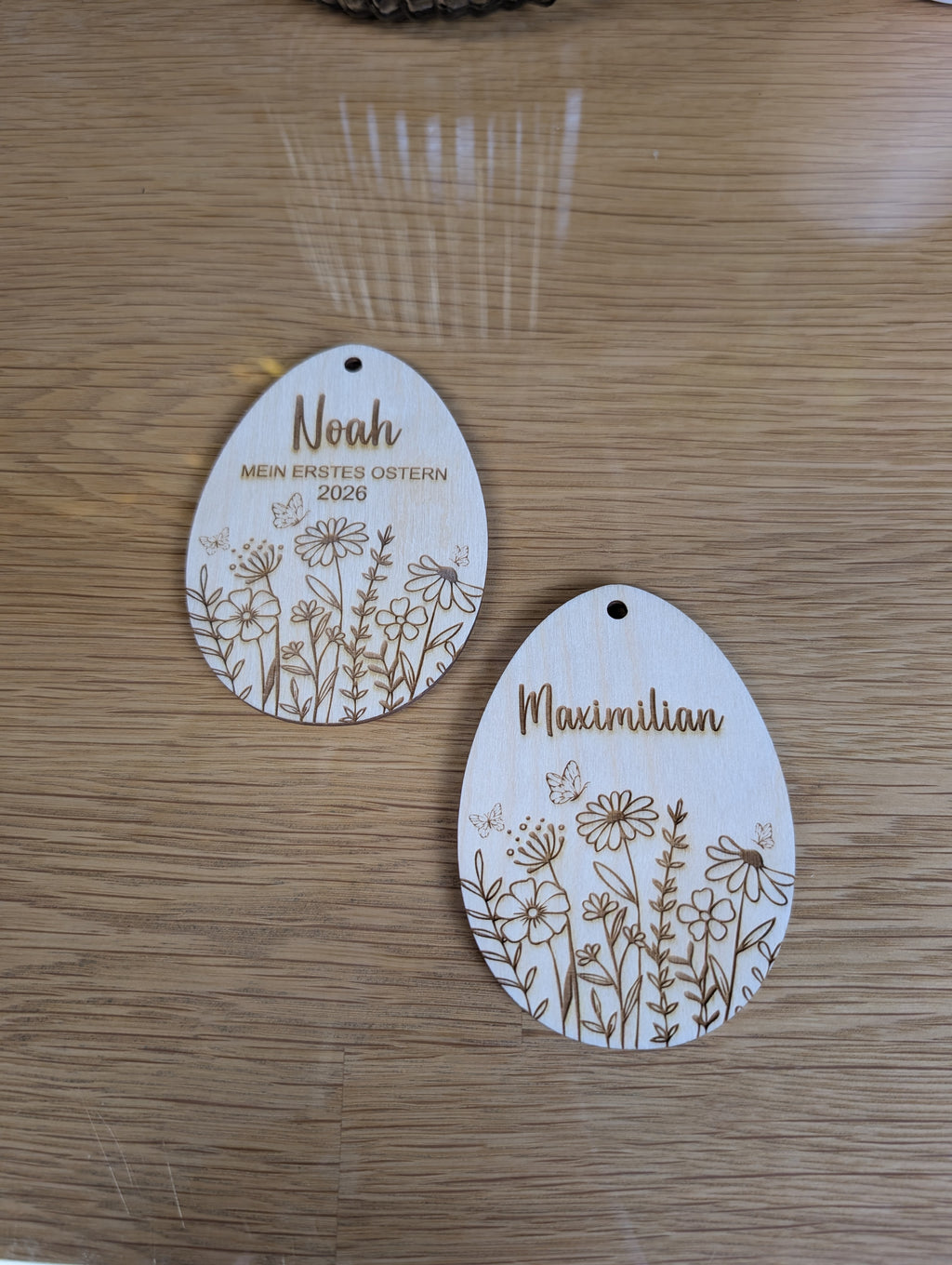 Personalisierter Blumenwiesen-Anhänger „Frühlingszauber“ | Holz & 3D-Optik