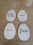 Personalisierte Ei-Plakette „Minimal“ – Birkenholz Pur