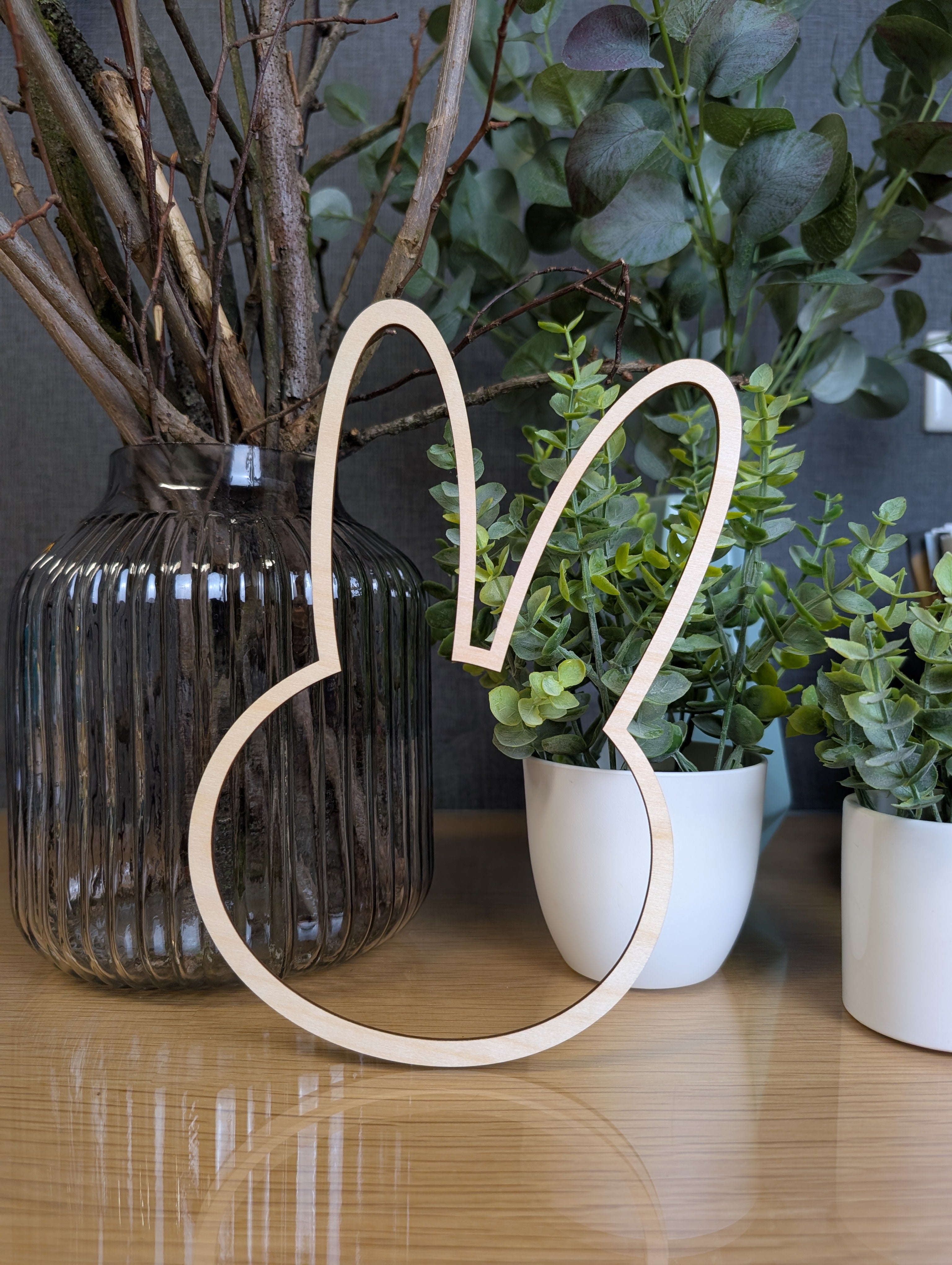 Holzkranz Hase Natur ,,Löffelohr"