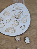 Montessori-Holzpuzzle „Osterzauber“ – Erstes Ostermotive & Formen entdecken