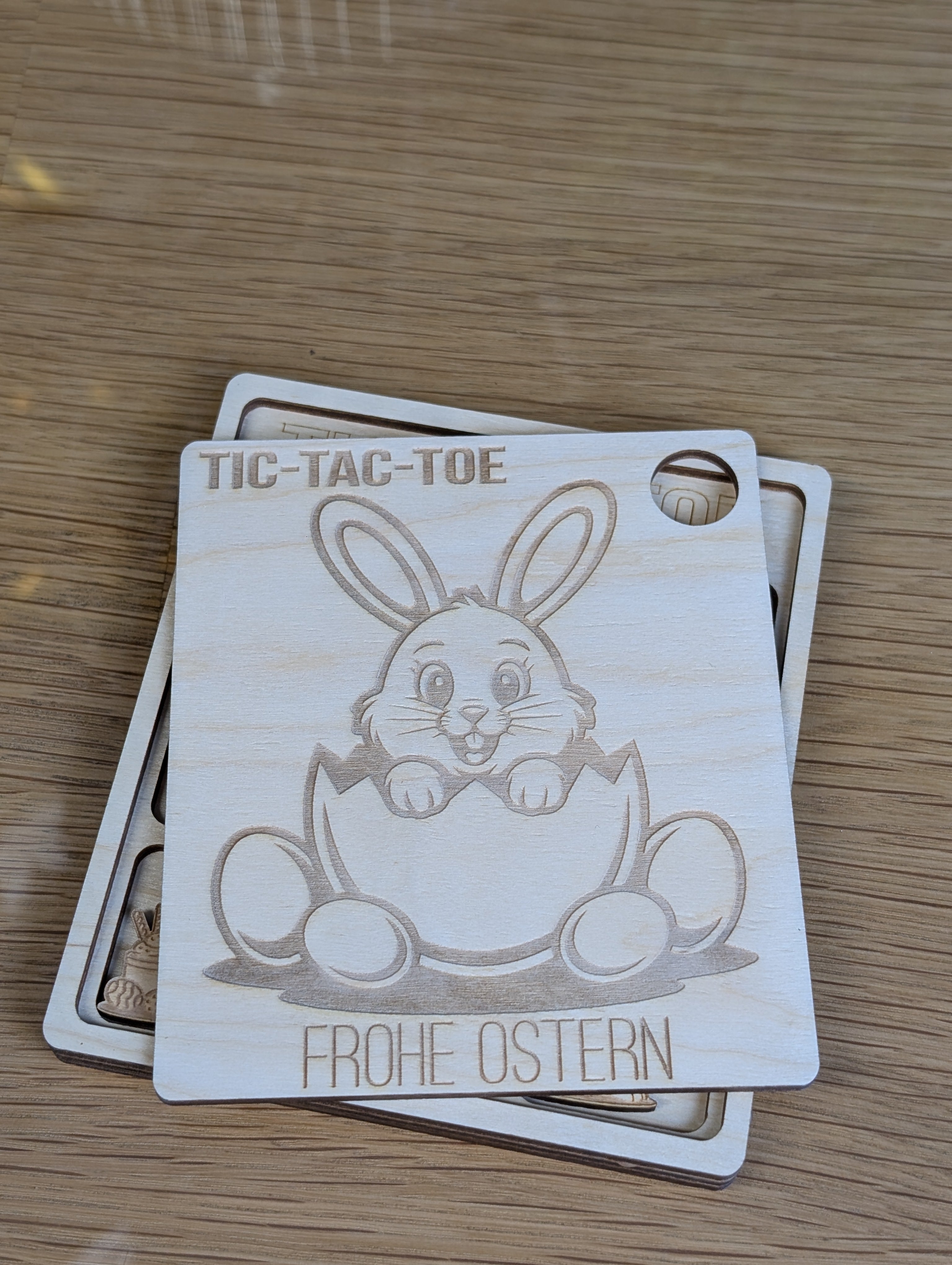 Holz-Reisespiel „Hasen-Tic-Tac-Toe“ | Oster-Edition