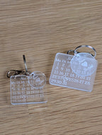 Schlüsselanhänger „Unser Tag“ | Kalender-Gravur & Name