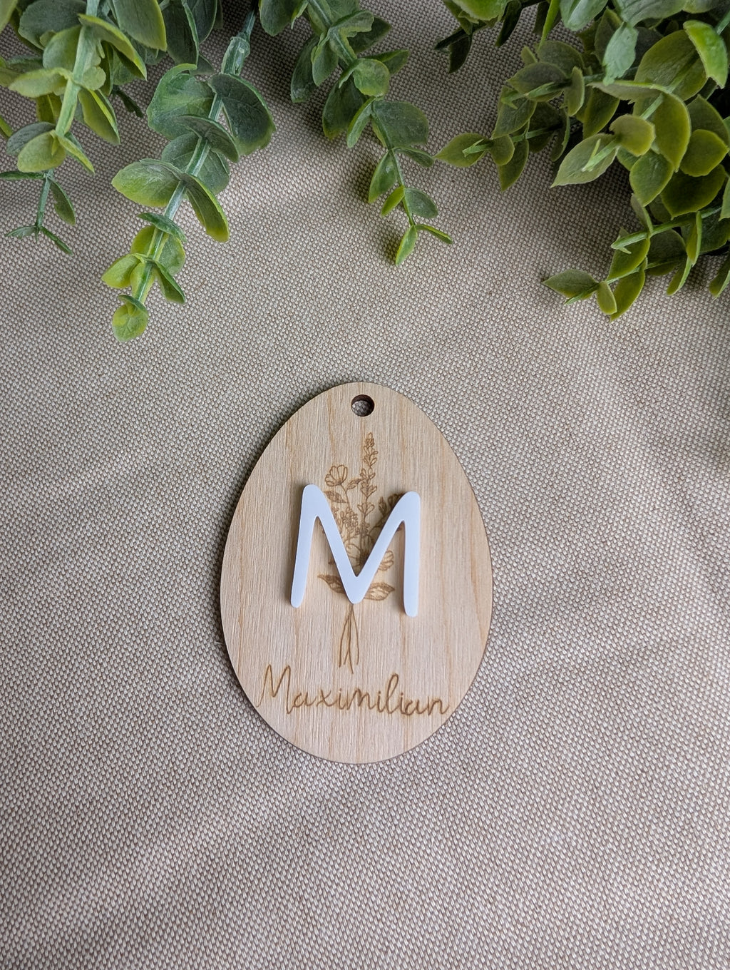 Osteranhänger mit Namen | Holz & Acryl