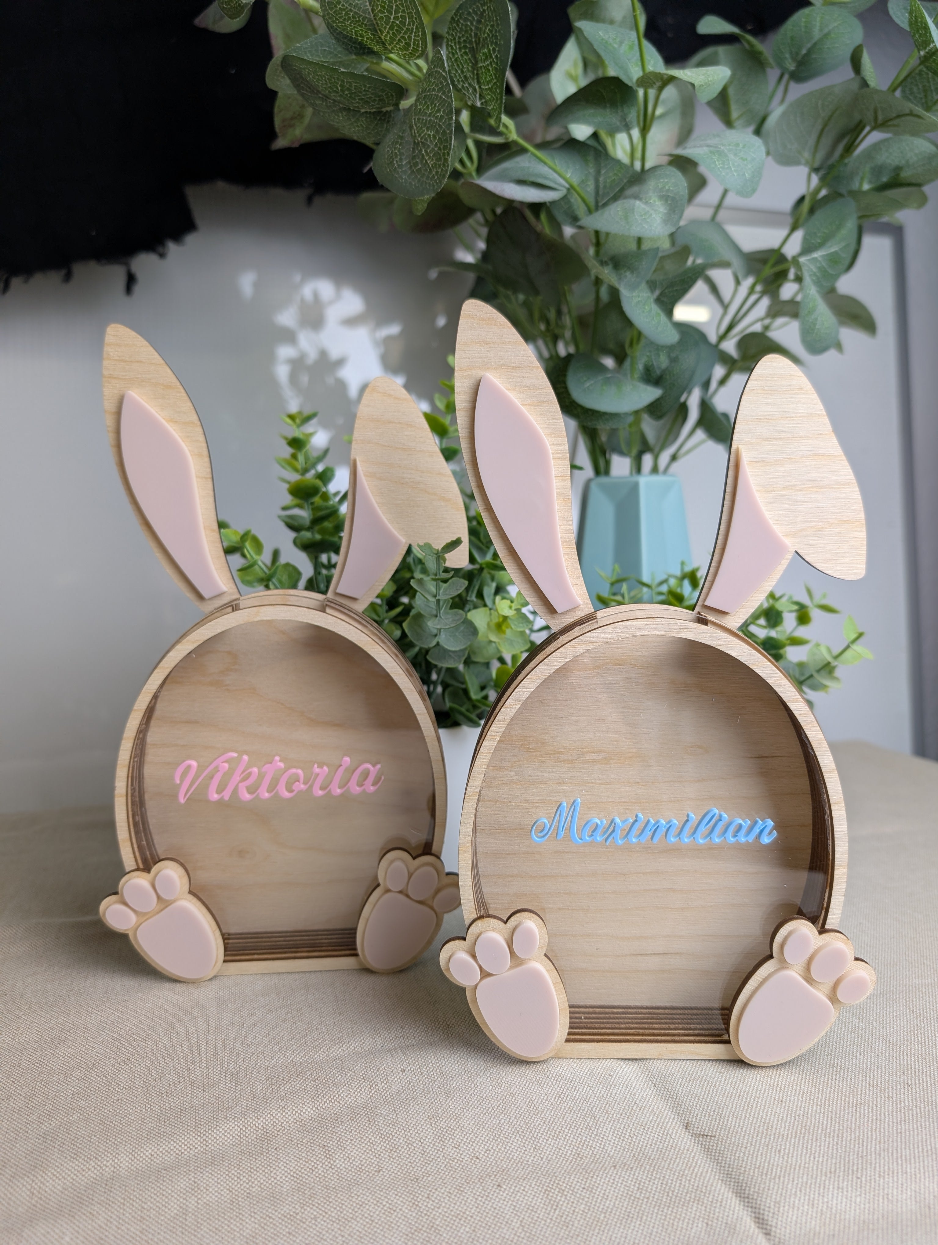 Personalisierte 3D-Hasen-Box | Spardose & Aufbewahrung mit Wunschname