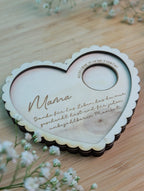 Muttertags-Teelichthalter aus Holz mit Gravur | Geschenk für Mama | Herz-Design