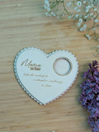 Muttertags-Teelichthalter aus Holz mit Gravur | Geschenk für Mama | Herz-Design