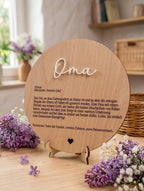 Holzschild "Definition Oma" mit 3D-Schrift | Emotionales Geschenk