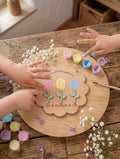 DIY-Holzschild "Lieblingsblumen" für Fingerabdrücke | Personalisiertes Geschenk