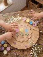 DIY-Holzschild "Lieblingsblumen" für Fingerabdrücke | Personalisiertes Geschenk
