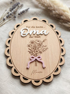 Holzschild "Weltbeste Mama / Oma" mit 3D-Effekt