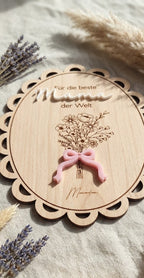Holzschild "Weltbeste Mama / Oma" mit 3D-Effekt