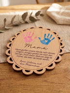 DIY Holzschild Handabdrücke mit Spruch | Personalisiert