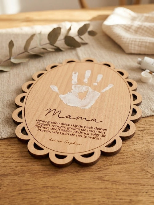 DIY Holzschild Handabdrücke mit Spruch | Personalisiert