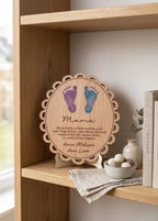 DIY Holzschild Fußabdruck mit Spruch | Personalisiert