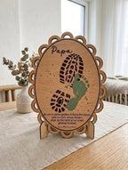 DIY Holzschild "Papas Fußstapfen" für Fußabdrücke | Vatertagsgeschenk