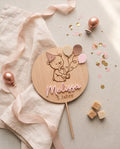 3D Cake Topper "Bär & Ballons" aus Holz & Acryl | Personalisiert