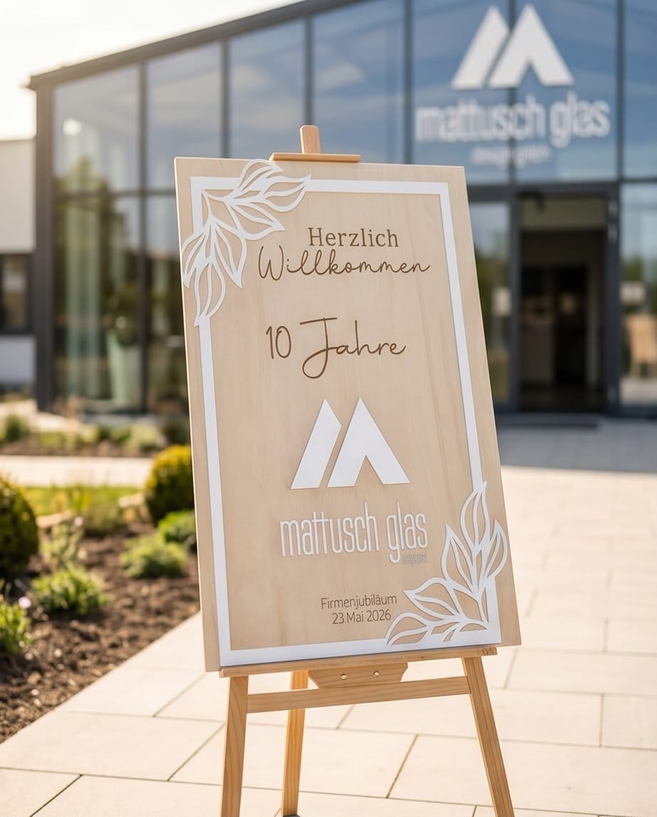 XXL Willkommensschild für Events aus Holz & 3D-Acryl | Personalisiert