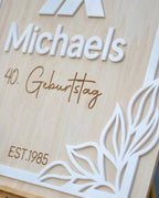 XXL Willkommensschild für Events aus Holz & 3D-Acryl | Personalisiert
