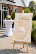 XXL Willkommensschild für Events aus Holz & 3D-Acryl | Personalisiert