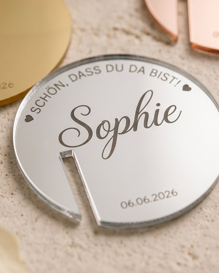Platzkarten Glasanhänger personalisiert | Event, Jubiläum, Geburtstag & Hochzeit