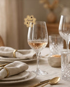Glasanhänger mit Wellenrand & Namen | Tischkarten für Geburtstag, Jubiläum & Hochzeit