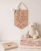 Personalisiertes Affirmations-Schild für Kinder | "Ich bin" Holz-Wanddeko mit 3D-Wunschname