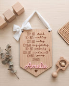 Personalisiertes Affirmations-Schild für Kinder | "Ich bin" Holz-Wanddeko mit 3D-Wunschname
