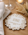 Personalisierte Platzkarte aus Holz "Wildblumen" | Tischkarte mit Konturschnitt für Hochzeit & Event