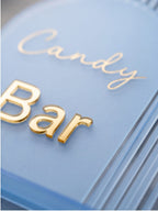 Aufsteller "Candy Bar" aus Acryl im Bogen-Design | Schild mit 3D-Schrift für Hochzeit & Event