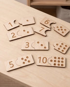 Montessori Zahlen-Puzzle aus Holz (1-10) | Pädagogisches Lernspielzeug inkl. Baumwollsäckchen