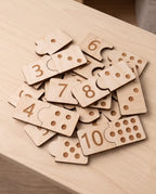 Montessori Zahlen-Puzzle aus Holz (1-10) | Pädagogisches Lernspielzeug inkl. Baumwollsäckchen