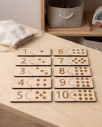 Montessori Zahlen-Puzzle aus Holz (1-10) | Pädagogisches Lernspielzeug inkl. Baumwollsäckchen