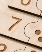 Montessori Zahlen-Puzzle aus Holz (1-10) | Pädagogisches Lernspielzeug inkl. Baumwollsäckchen