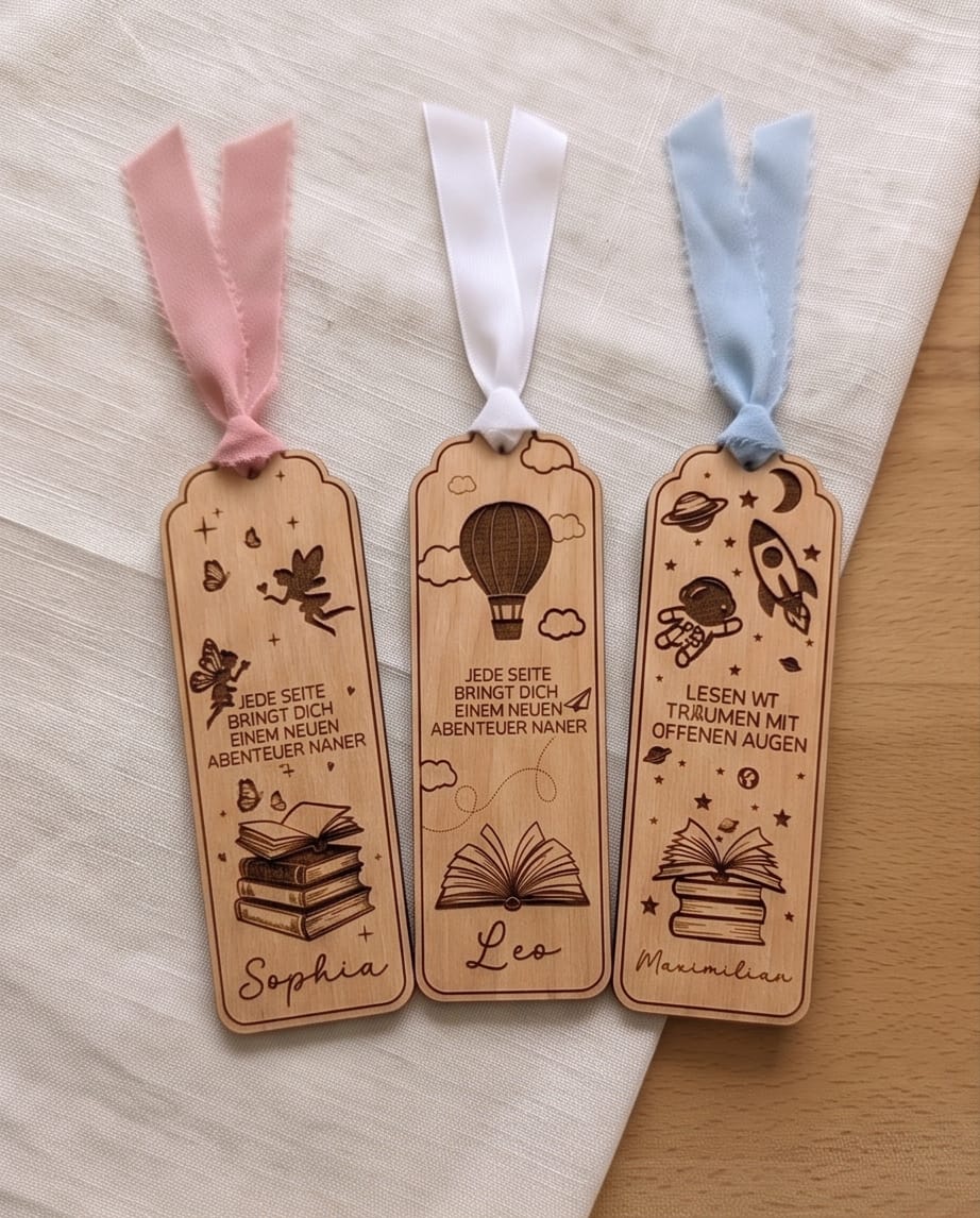 Lesezeichen für Kinder mit Name & Motiv