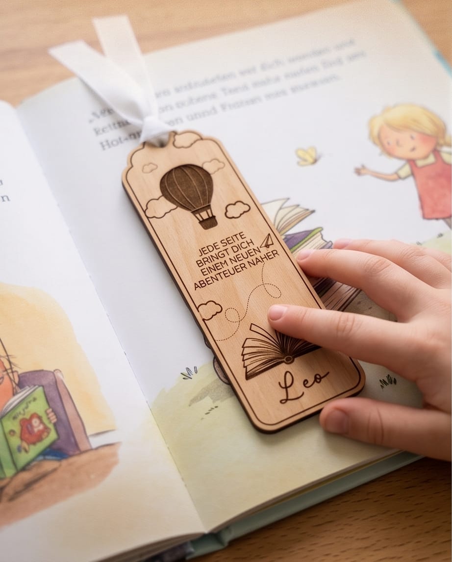 Lesezeichen für Kinder mit Name & Motiv