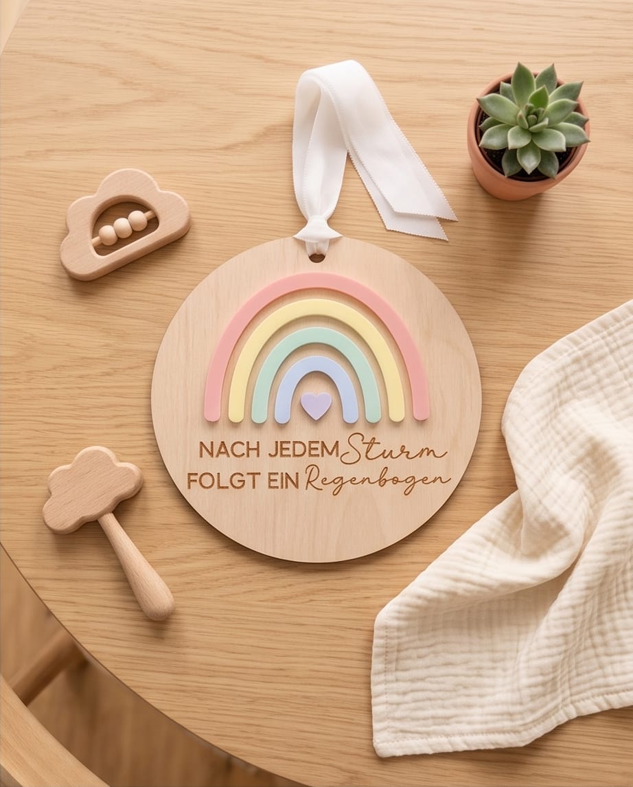 Wandschild "Regenbogen" mit 3D-Acryl