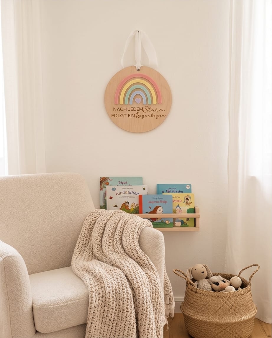 Wandschild "Regenbogen" mit 3D-Acryl