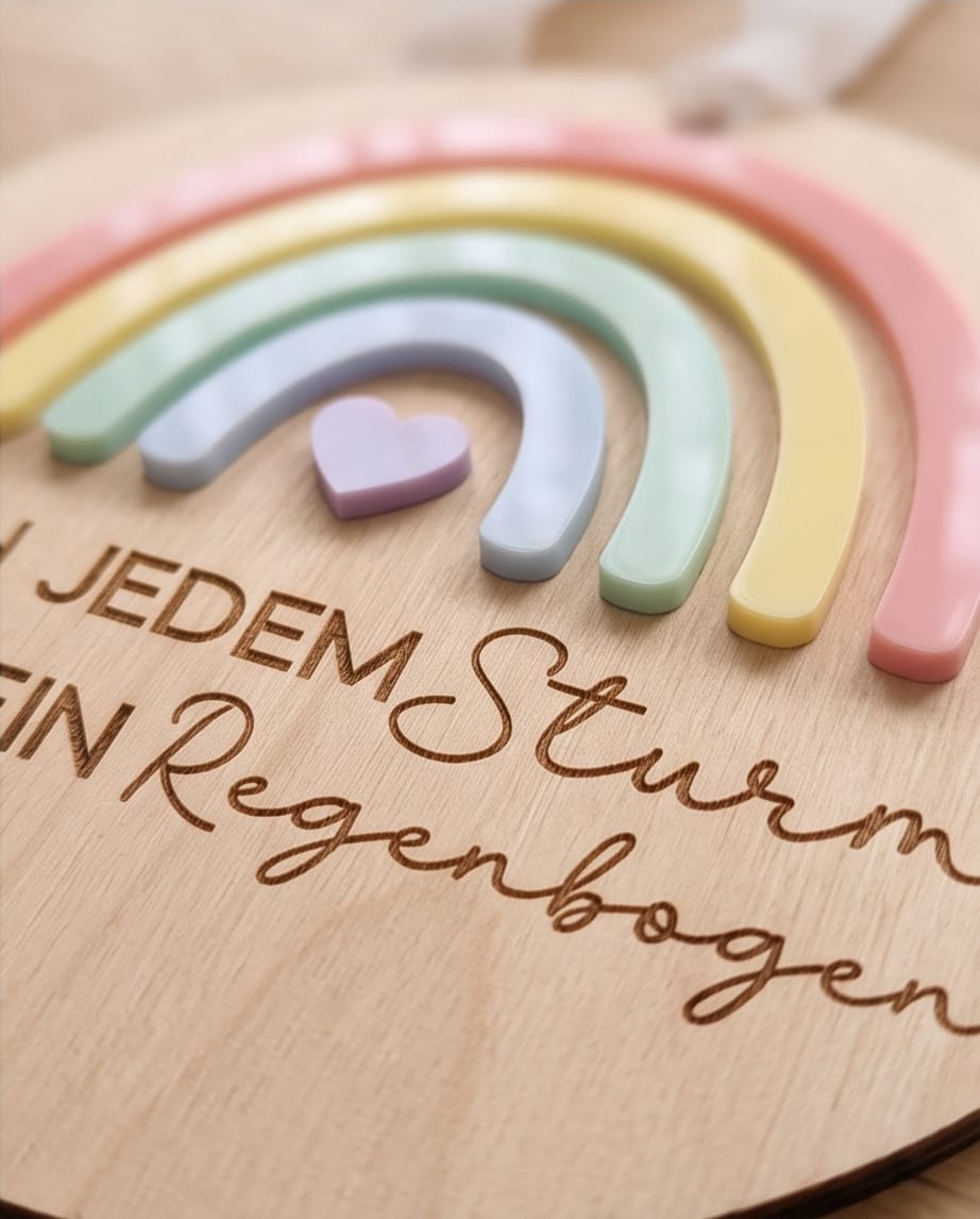 Wandschild "Regenbogen" mit 3D-Acryl