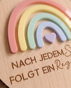Wandschild "Regenbogen" mit 3D-Acryl