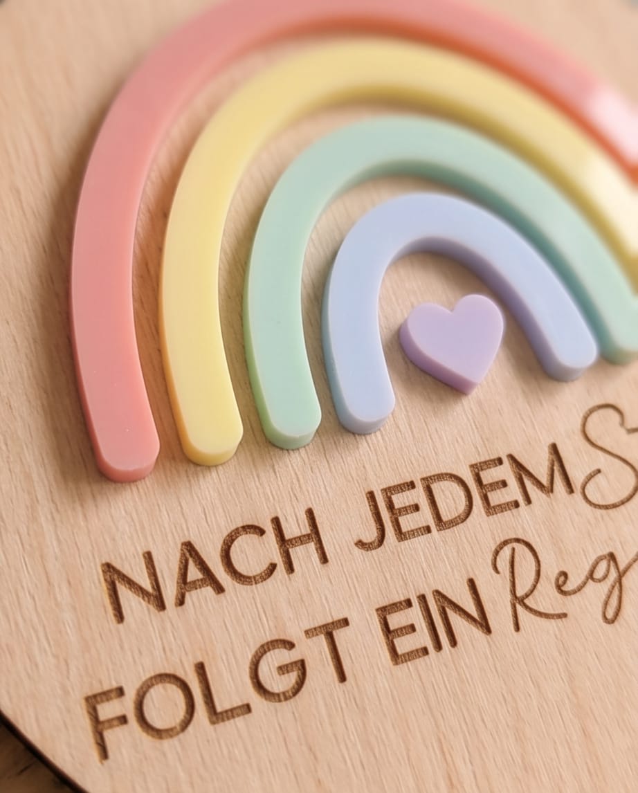 Wandschild "Regenbogen" mit 3D-Acryl