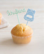 13-teiliges Muffin Topper Set "Einschulung" (Pastell-Mix)
