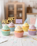 13-teiliges Muffin Topper Set "Einschulung" (Pastell-Mix)