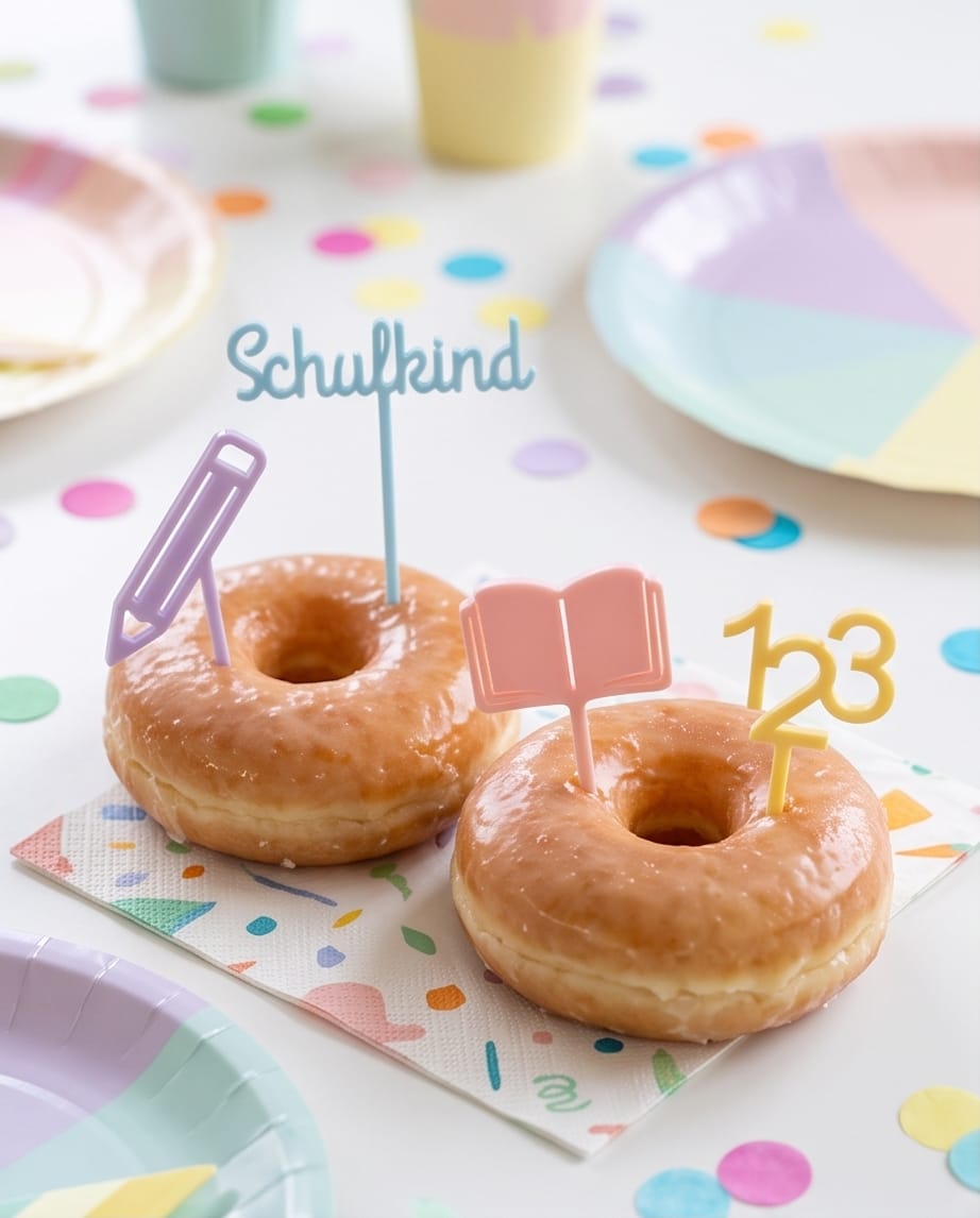13-teiliges Muffin Topper Set "Einschulung" (Pastell-Mix)