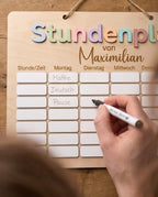 Holz-Stundenplan mit 3D-Acryl | Abwischbar & Personalisierbar