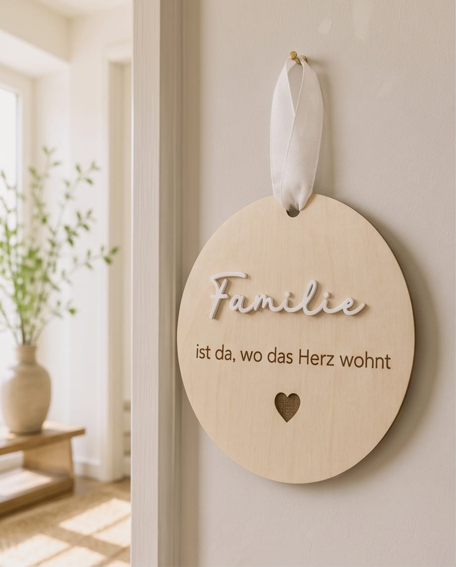 Holz-Dekoschild "Familie"